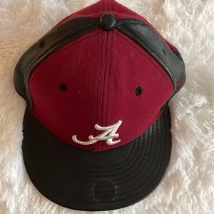 New Era Alabama fitted cap size 7-3/8 leather and wool